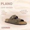 imageCUSHIONAIRE Plano SlipOn Sandals for Women with Arch Support Adjustable Buckle Straps and Stitched Outsole  Casual Flat Summer Womens SandalsBrown