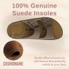 imageCUSHIONAIRE Plano SlipOn Sandals for Women with Arch Support Adjustable Buckle Straps and Stitched Outsole  Casual Flat Summer Womens SandalsBrown
