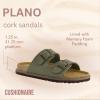 imageCUSHIONAIRE Plano SlipOn Sandals for Women with Arch Support Adjustable Buckle Straps and Stitched Outsole  Casual Flat Summer Womens SandalsOlive