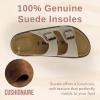imageCUSHIONAIRE Plano SlipOn Sandals for Women with Arch Support Adjustable Buckle Straps and Stitched Outsole  Casual Flat Summer Womens SandalsStone
