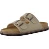 imageCUSHIONAIRE Plano SlipOn Sandals for Women with Arch Support Adjustable Buckle Straps and Stitched Outsole  Casual Flat Summer Womens SandalsStone