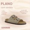 imageCUSHIONAIRE Plano SlipOn Sandals for Women with Arch Support Adjustable Buckle Straps and Stitched Outsole  Casual Flat Summer Womens SandalsStone
