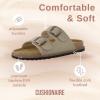 imageCUSHIONAIRE Plano SlipOn Sandals for Women with Arch Support Adjustable Buckle Straps and Stitched Outsole  Casual Flat Summer Womens SandalsStone