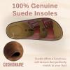 imageCUSHIONAIRE Plano SlipOn Sandals for Women with Arch Support Adjustable Buckle Straps and Stitched Outsole  Casual Flat Summer Womens SandalsWhiskey Nappa