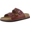 imageCUSHIONAIRE Plano SlipOn Sandals for Women with Arch Support Adjustable Buckle Straps and Stitched Outsole  Casual Flat Summer Womens SandalsWhiskey Nappa