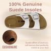 imageCUSHIONAIRE Plano SlipOn Sandals for Women with Arch Support Adjustable Buckle Straps and Stitched Outsole  Casual Flat Summer Womens SandalsWhite Nappa
