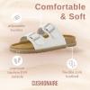 imageCUSHIONAIRE Plano SlipOn Sandals for Women with Arch Support Adjustable Buckle Straps and Stitched Outsole  Casual Flat Summer Womens SandalsWhite Nappa