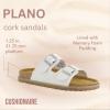 imageCUSHIONAIRE Plano SlipOn Sandals for Women with Arch Support Adjustable Buckle Straps and Stitched Outsole  Casual Flat Summer Womens SandalsWhite Nappa