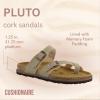 imageCUSHIONAIRE Pluto Cork Footbed Summer Sandals for Women Comfortable Slides with Adjustable Buckles Toe Loop ampamp Stitched Design  Stylish Slip On Women FootwearStone
