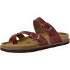 imageCUSHIONAIRE Pluto Cork Footbed Summer Sandals for Women Comfortable Slides with Adjustable Buckles Toe Loop ampamp Stitched Design  Stylish Slip On Women FootwearWhiskey