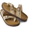 imageCUSHIONAIRE Pluto Cork Footbed Summer Sandals for Women Comfortable Slides with Adjustable Buckles Toe Loop ampamp Stitched Design  Stylish Slip On Women FootwearStone