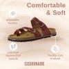 imageCUSHIONAIRE Pluto Cork Footbed Summer Sandals for Women Comfortable Slides with Adjustable Buckles Toe Loop ampamp Stitched Design  Stylish Slip On Women FootwearWhiskey
