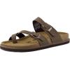 imageCUSHIONAIRE Pluto Cork Footbed Summer Sandals for Women Comfortable Slides with Adjustable Buckles Toe Loop ampamp Stitched Design  Stylish Slip On Women FootwearBrown