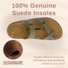 imageCUSHIONAIRE Pluto Cork Footbed Summer Sandals for Women Comfortable Slides with Adjustable Buckles Toe Loop ampamp Stitched Design  Stylish Slip On Women FootwearOlive