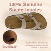 imageCUSHIONAIRE Pluto Cork Footbed Summer Sandals for Women Comfortable Slides with Adjustable Buckles Toe Loop ampamp Stitched Design  Stylish Slip On Women FootwearStone