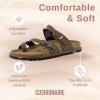 imageCUSHIONAIRE Pluto Cork Footbed Summer Sandals for Women Comfortable Slides with Adjustable Buckles Toe Loop ampamp Stitched Design  Stylish Slip On Women FootwearBrown