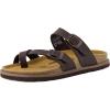 imageCUSHIONAIRE Pluto Cork Footbed Summer Sandals for Women Comfortable Slides with Adjustable Buckles Toe Loop ampamp Stitched Design  Stylish Slip On Women FootwearBrown Nappa