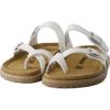 imageCUSHIONAIRE Pluto Cork Footbed Summer Sandals for Women Comfortable Slides with Adjustable Buckles Toe Loop ampamp Stitched Design  Stylish Slip On Women FootwearWhite
