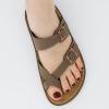 imageCUSHIONAIRE Pluto Cork Footbed Summer Sandals for Women Comfortable Slides with Adjustable Buckles Toe Loop ampamp Stitched Design  Stylish Slip On Women FootwearBrown