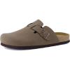 imageCUSHIONAIRE Haze Mens Clogs  Comfortable SlipOn Clogs for Men with Arch Support and Cork Suede Footbed  Perfect Potato Shoes for Indoor ampamp Outdoor UseBrown Nubuck