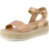imageCUSHIONAIRE Melissa Espadrille Platform Sandals For Women with Adjustable Ankle Strap and Memory Foam InsoleComfortable Womens Sandals for SummerRose Gold