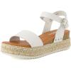 imageCUSHIONAIRE Melissa Espadrille Platform Sandals For Women with Adjustable Ankle Strap and Memory Foam InsoleComfortable Womens Sandals for SummerWhite