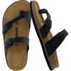 imageCUSHIONAIRE Pluto Cork Footbed Summer Sandals for Women Comfortable Slides with Adjustable Buckles Toe Loop ampamp Stitched Design  Stylish Slip On Women FootwearBlack