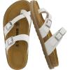 imageCUSHIONAIRE Pluto Cork Footbed Summer Sandals for Women Comfortable Slides with Adjustable Buckles Toe Loop ampamp Stitched Design  Stylish Slip On Women FootwearWhite