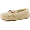 imageCUSHIONAIRE Star Womens Faux Sherpa Moccasin Slippers  Cozy IndoorOutdoor SlipOn with Memory Foam ampamp Durable Rubber Sole Wide Widths AvailableBeige