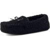 imageCUSHIONAIRE Star Womens Faux Sherpa Moccasin Slippers  Cozy IndoorOutdoor SlipOn with Memory Foam ampamp Durable Rubber Sole Wide Widths AvailableBlack