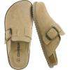 imageCUSHIONAIRE Womens Blain Genuine Suede SlipOn Clogs with  Memory Foam ampamp Chic Buckle Mule  Comfortable NonSlip Wide Widths AvailableBiscuit Suede