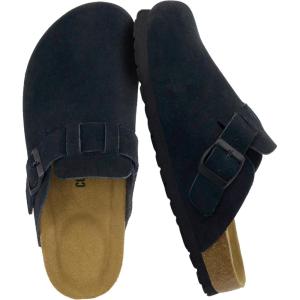 imageCUSHIONAIRE Hana  Genuine Leather Suede Classic Clog Womens Shoes  Slip On Mule Comfortable Shoes for WomenBlack