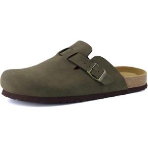 imageCUSHIONAIRE Haze Mens Clogs  Comfortable SlipOn Clogs for Men with Arch Support and Cork Suede Footbed  Perfect Potato Shoes for Indoor ampamp Outdoor UseOlive Nubuck