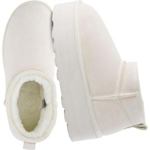 imageCUSHIONAIRE Hippy Womens Platform Ankle Boots  Genuine Suede Faux Fur Lining Cozy Winter SlipOn Design Comfortable Footwear with Wide Widths AvailableOffwhite