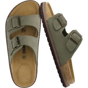 imageCUSHIONAIRE Plano SlipOn Sandals for Women with Arch Support Adjustable Buckle Straps and Stitched Outsole  Casual Flat Summer Womens SandalsOlive