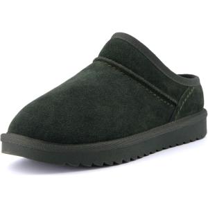 imageCUSHIONAIRE Womens Hilo 2 Premium Suede SlipOn House Slippers  Clog Slippers for Women Memory Foam Faux Shearling Wide Widths AvailableForest Green 2