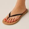imageCUSHIONAIRE Cora Flip Flops for Women  Vacation Beach Essentials  Casual Women Footwear Sandals with Wide Widths AvailableBlack Patent
