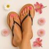 imageCUSHIONAIRE Cora Flip Flops for Women  Vacation Beach Essentials  Casual Women Footwear Sandals with Wide Widths AvailableBlack Patent