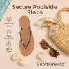 imageCUSHIONAIRE Cora Flip Flops for Women  Vacation Beach Essentials  Casual Women Footwear Sandals with Wide Widths AvailableBrown Patent