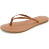 imageCUSHIONAIRE Cora Flip Flops for Women  Vacation Beach Essentials  Casual Women Footwear Sandals with Wide Widths AvailableCognac Patent
