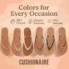 imageCUSHIONAIRE Cora Flip Flops for Women  Vacation Beach Essentials  Casual Women Footwear Sandals with Wide Widths AvailableCognac Patent