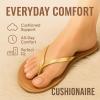 imageCUSHIONAIRE Cora Flip Flops for Women  Vacation Beach Essentials  Casual Women Footwear Sandals with Wide Widths AvailableGold