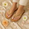 imageCUSHIONAIRE Cora Flip Flops for Women  Vacation Beach Essentials  Casual Women Footwear Sandals with Wide Widths AvailableGold