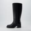 imageCUSHIONAIRE Sawyer Tall Chunky Heel Womens Boots  Pull On Casual Knee High Boots for WomenBlack