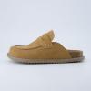 imageCUSHIONAIRE Zola Womens Penny Clog Mule  Suede SlipOn with Memory Foam Cork Footbed ampamp Flexible OutsoleChestnut