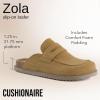 imageCUSHIONAIRE Zola Womens Penny Clog Mule  Suede SlipOn with Memory Foam Cork Footbed ampamp Flexible OutsoleChestnut