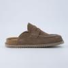 imageCUSHIONAIRE Zola Womens Penny Clog Mule  Suede SlipOn with Memory Foam Cork Footbed ampamp Flexible OutsoleTaupe