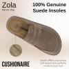 imageCUSHIONAIRE Zola Womens Penny Clog Mule  Suede SlipOn with Memory Foam Cork Footbed ampamp Flexible OutsoleTaupe