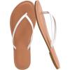 imageCUSHIONAIRE Cora Flip Flops for Women  Vacation Beach Essentials  Casual Women Footwear Sandals with Wide Widths AvailableWhite