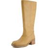imageCUSHIONAIRE Sawyer Tall Chunky Heel Womens Boots  Pull On Casual Knee High Boots for WomenHoney